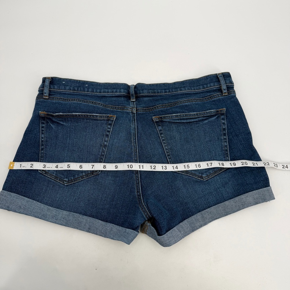 LOFT Jean Shorts Womens 12 31 Blue Denim Roll Cuff 3" Inseam Basic Summer Beach - Picture 7 of 9